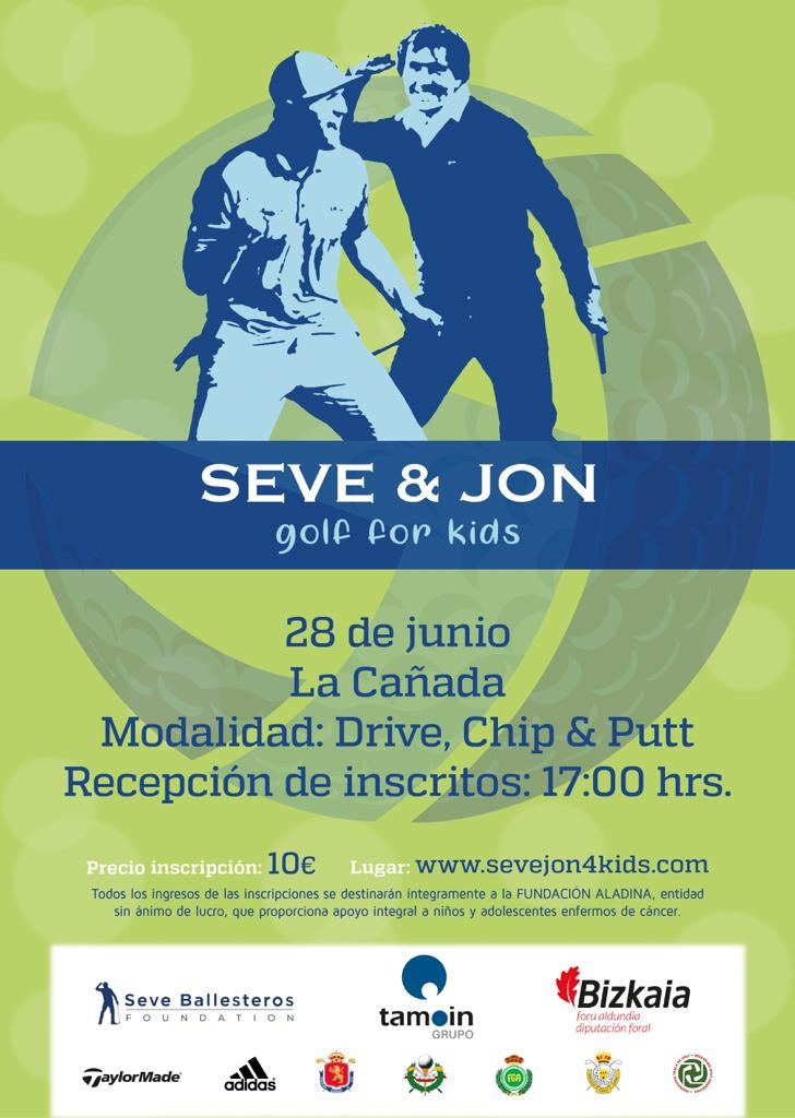 Cartel prueba Seve & Jon gofl for kids