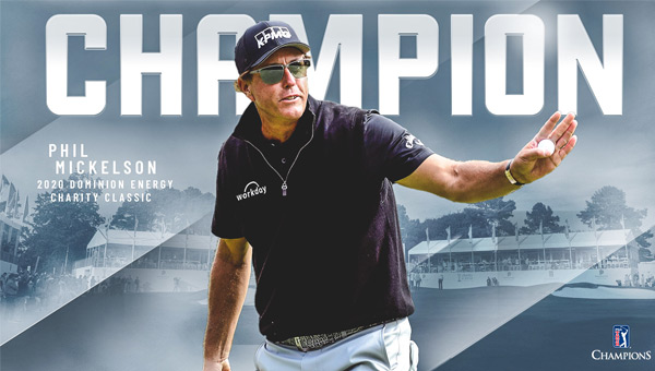 Phil Mickelson victoria Dominion Energy Charity Classic PGA Tour Champions