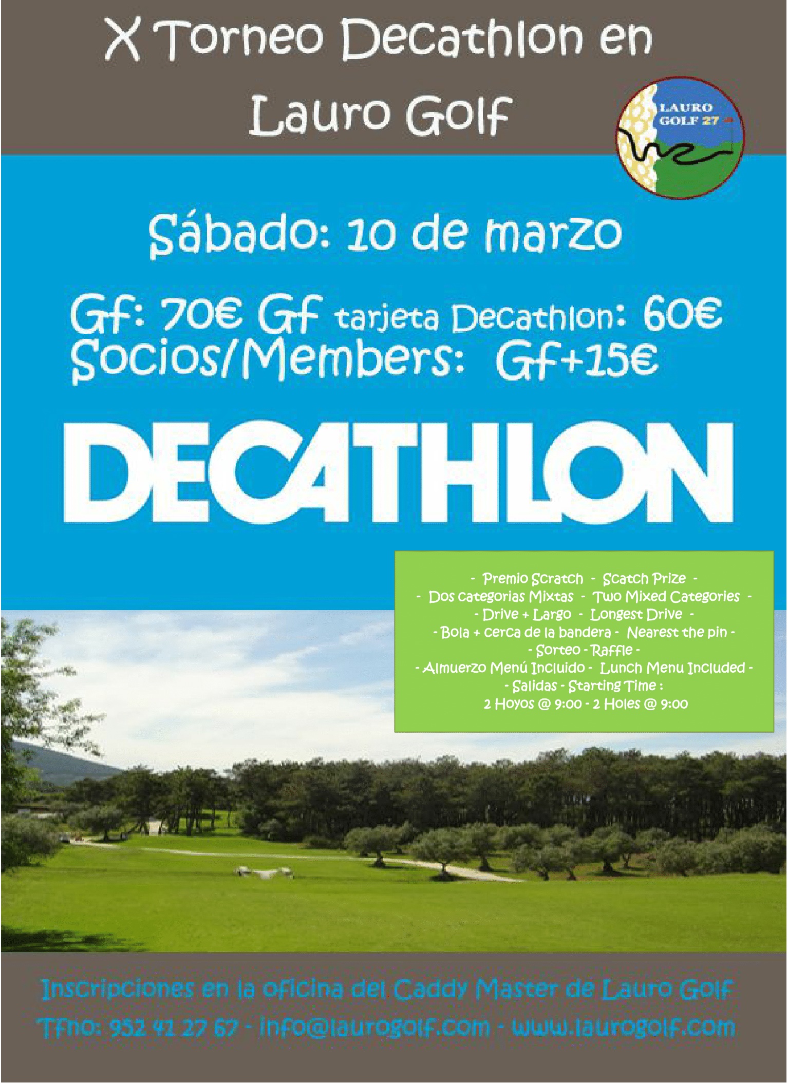 Torneo Decathlon en Lauro Golf