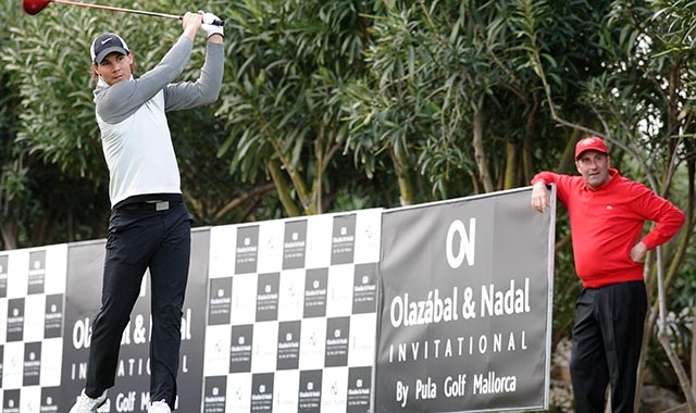 Nadal delante de Olazábal en Pula Golf