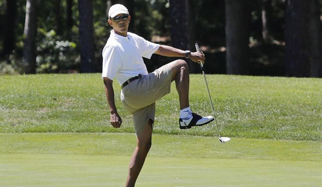 George W. Bush defiende a Obama ante las críticas por jugar tanto al golf