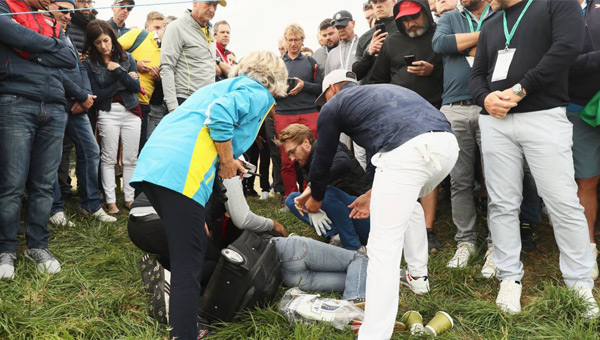 Accidente bola en el ojo Ryder CUp Brooks Koepka