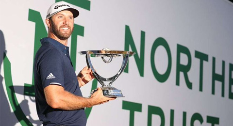 Dustin Johnson: showtime con 11 golpes de ventaja para lograr el triplete