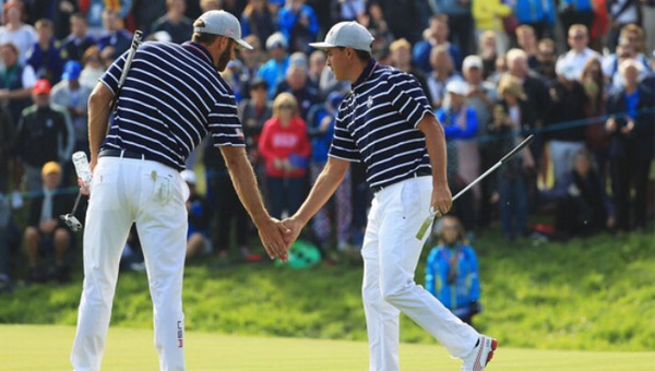 Dustin Johnson y Rickie Fowler equipo EEUU Ryder 2018 día 1