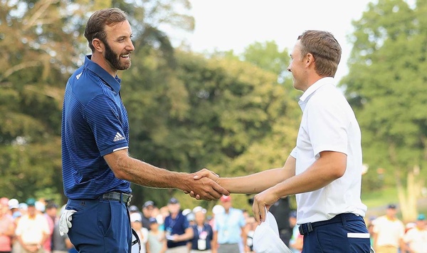 Dustin Johnson victoria the northern trust 2017 Jordan Spieth