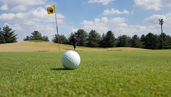 Golfistas tiempo libre familia