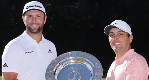 Jon Rahm recibe el premio 'Seve Ballesteros' al mejor del European Tour