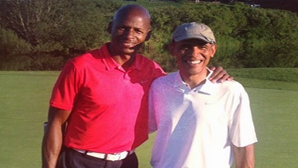 Obama-Ray Allen diversión en un campo de golf