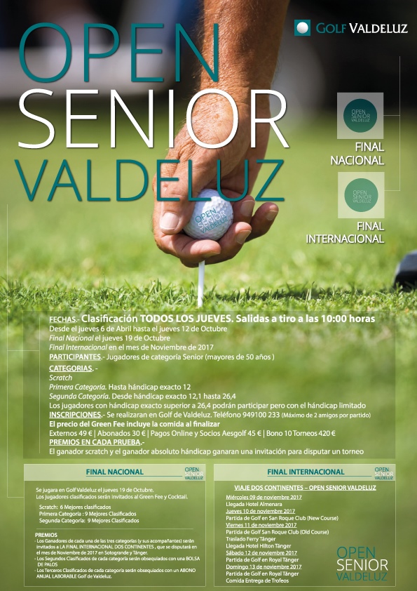 Cartel Open senior golf Valdeluz
