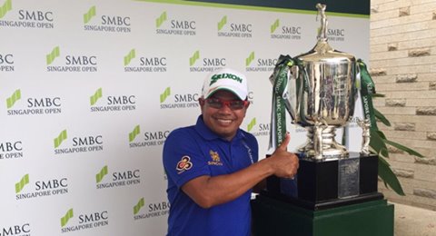 Prayad Marksaeng  se lleva el Open de Singapur con tormenta en el juego de Sergio García