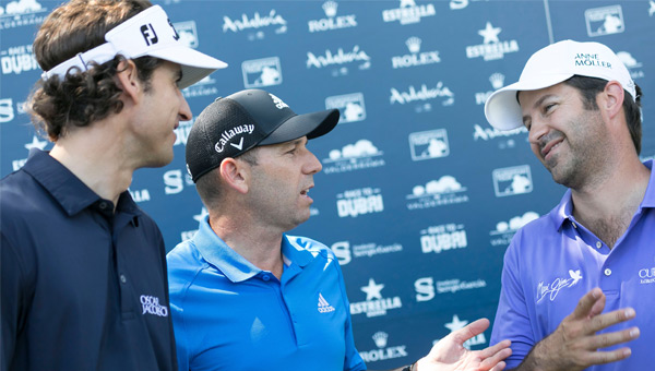 Sergio garcía, pedro Oriol y Jorge Campillo previa Andalucía Valderrama Masters 