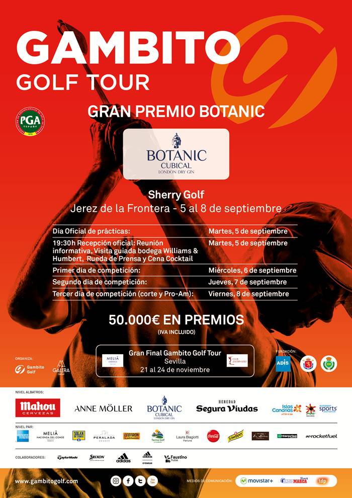 Cartel torneo gambito en Sherry Golf