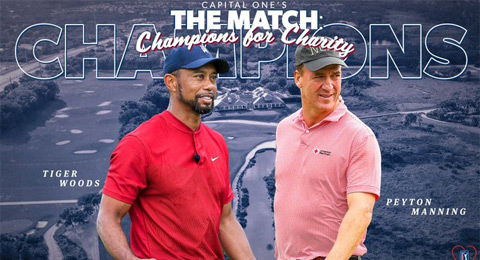 Tiger Woods y Peyton Manning, triunfadores solidarios en The Match