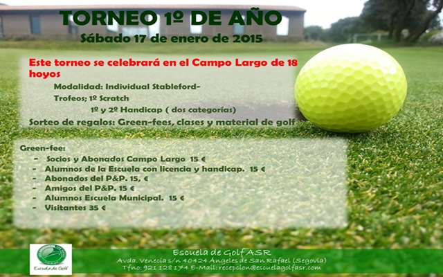 Apúntate al primer torneo del año en ASR Golf